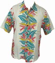 KALAKAUA - ORIGINAL HAWAIIHEMD - HELECONIA PANEL - IVORY