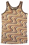 WAVY RETRO TANK SHIRT - BROWN - MEN