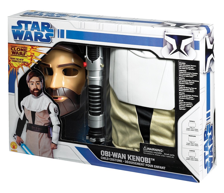 OBI WAN KOST�M KINDER DELUXE MIT LICHTSCHWERT - CLONE WARS