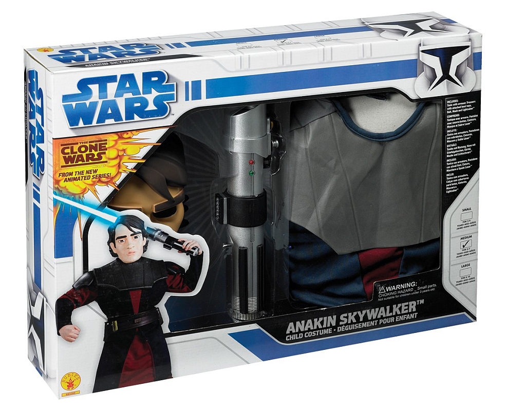 ANAKIN SKYWALKER KOST�M KINDER DELUXE MIT LICHTSCHWERT - CLONE WARS
