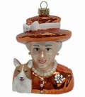 Queen Elizabeth W. Corgi - Gloss Orange Dress Glass Weihnachtskugel