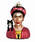 FRIDA AND HER TUXEDO CAT GLASS WEIHNACHTSKUGEL