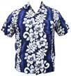 HAWAII HEMD CLASSIC FLOWER - DUNKELBLAU