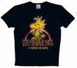 LOGOSHIRT - PEANUTS - WOODSTOCK SUMMER OF LOVE SHIRT - BLACK
