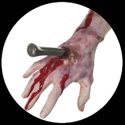 Metallbolzen in der Hand - Wunde - Klicken f�r gr�ssere Ansicht