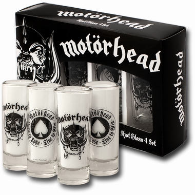MOTÖRHEAD SCHNAPSGLÄSER MERCHANDISE - 4ER SET - SHOT GLÄSER auf einer Leipzig Wunschliste / Geschenkidee