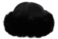 Toque mit Fell schwarz