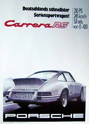PORSCHE POSTER - PORSCHE CARRERA RS auf einer Berlin Wunschliste / Geschenkidee