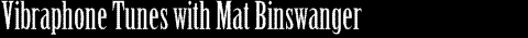 Mat Binswanger on the Vibraphone